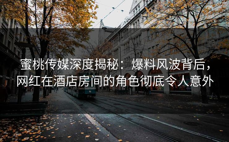 蜜桃传媒深度揭秘：爆料风波背后，网红在酒店房间的角色彻底令人意外